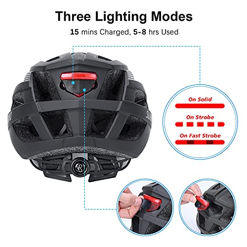 Slanigiro Youth Adult Bike Helmet With Light - Lightweight Safety Certification Cycling Helmet For Men Women #TOP1