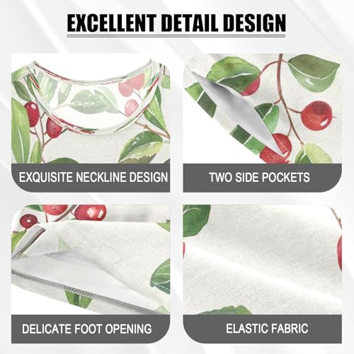 senya Short Sleeve Pajamas Sets Summer Cotton Sleepwear Lingonberry Pattern4