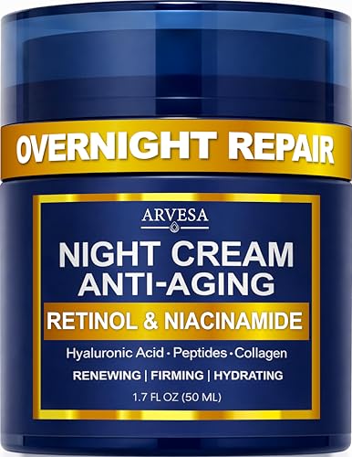 Night Cream for Women Anti Aging - Night Moisturizer for Face with Retinol, Peptides, Niacinamide -...