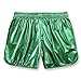 Mens Fashion Shiny Shorts Sexy Sparkly Rave Outfits Elastic Waist Casual Booty Shorts with Pockets Green