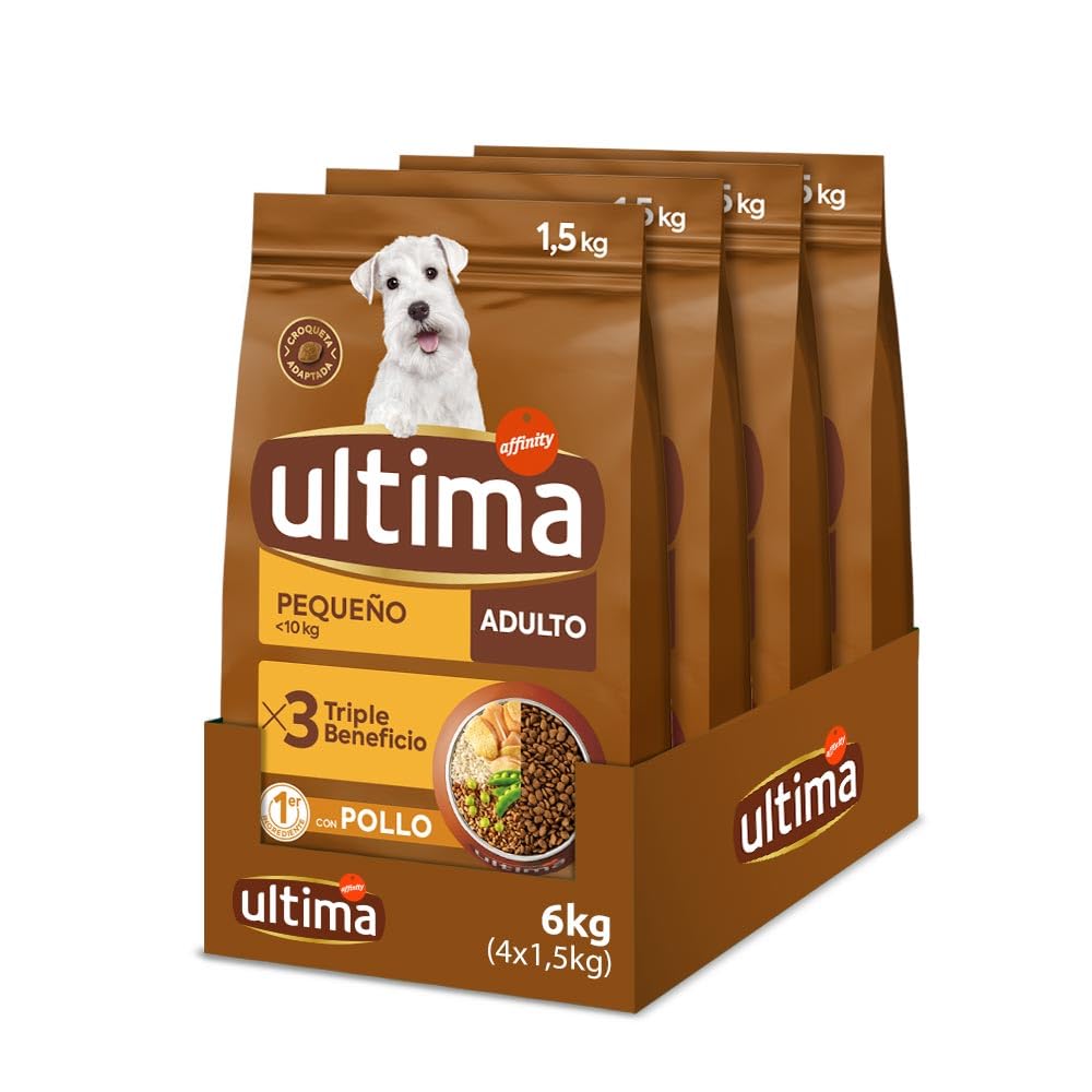 Ultima Pequeño Adult Pollo, Comida seca para perros, Pack de 4 x 1,5kg, Total 6kg