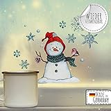 Maße wenn aufgeklebt wie abgebildet: ca. 38cm breit x 28cm hoch (Grundmaß Schneemann mit Vogel: ca. 19cm breit x 21cm hoch)