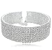 Janefashions 8-row Eight Rows Clear White Austrian Rhinestone Crystal Choker Necklace Collar Dance Party Wedding N077s Silver