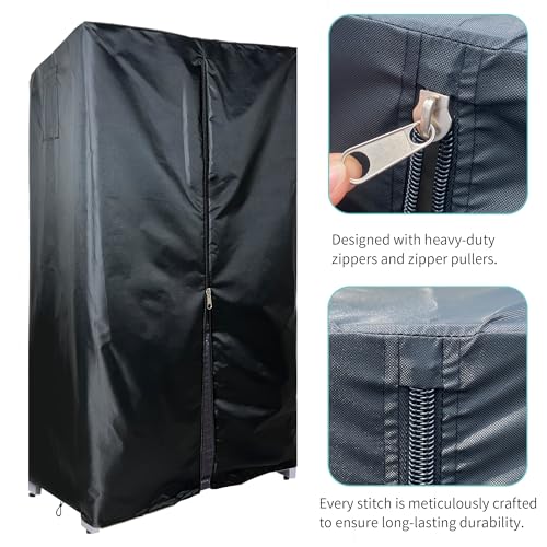 PeakBlen Waterproof 24-Inch Valet Heavy-Duty Pool Towel Rack Cover for Outdoor Use, Designed for 66-Gallon Rattan Wicker Towel Valet (Cover Only), Black, SY-01 by PeakBlen - Used condition - Image 4