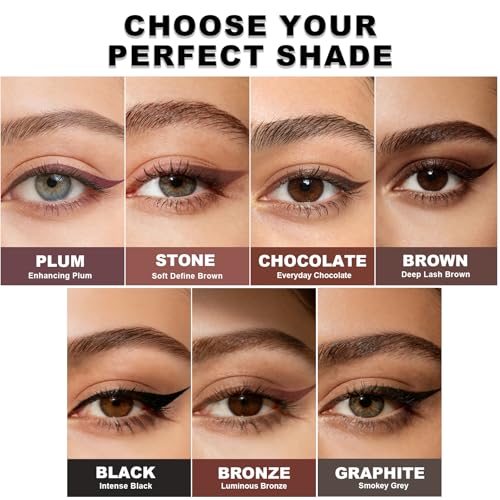 Okerker Plum Gel Eyeliner Pencil, Waterproof Smudge-proof Long Lasting Plum Eye Liner, High-Pigmented Smooth Creamy Formula for Mature Women, Eyes Makeup Pen with Sharpener