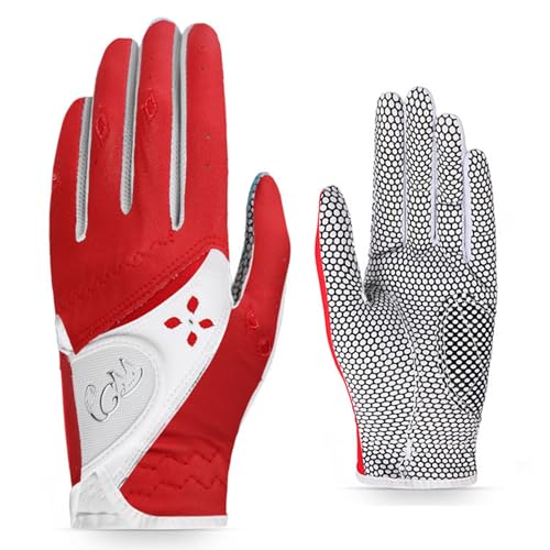 Gants de golf dames antidérapants en tissu cuir PU avec 4 couleurs de gants