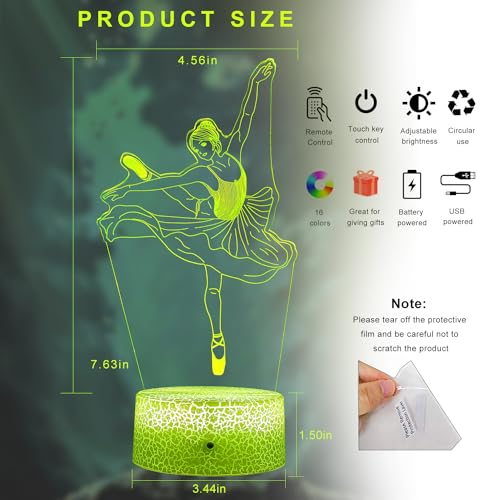 Lámpara de mesa FlyonSea Kids Ballet luces multicolor miniatura 6