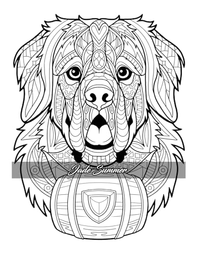 Amazing Dogs Coloring Book: Beautiful Dogs, Adorable Puppies, and Relaxing Designs for Adults and Teens - Image 13