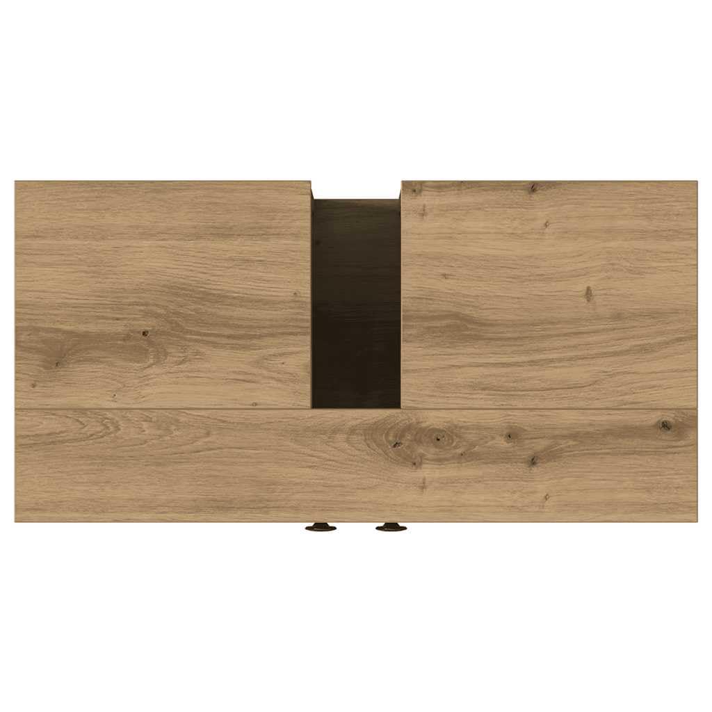 Mueble bajo lavabo de roble Artisan, 60 x 30 x 60 cm, material de madera con estructura de acero, robusto armario de baño, diseño moderno para pequeños baños invitados, inodoro y pasillo