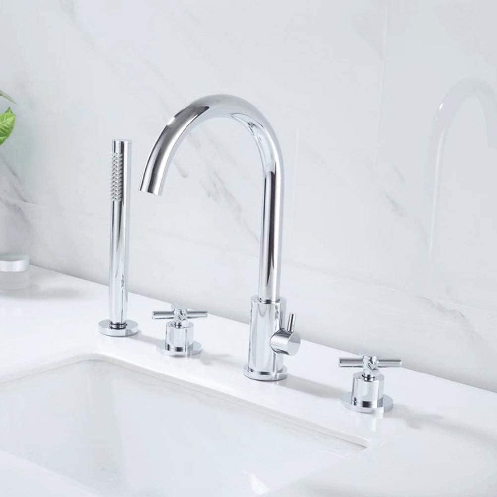 NZPOST Bathtub Faucet with Shower, Black/d/Chrome Bath Mixer Faucet Waterfall Brass Valve Bath Shower Mixe