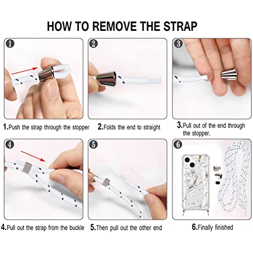 Vauki Glitter Cover con Cordino per Apple iPhone