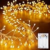 10feet battery operated fairy lights 120leds firecracker string lights waterproof silver wire starry firefly lights for diy wreath home weeding indoor outdoor christmas decorations warm white  urban country home decor