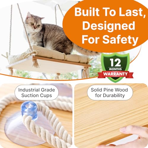 image for Furrfinity Cat Window Perch with Industrial-Grade Suction Cups - Solid