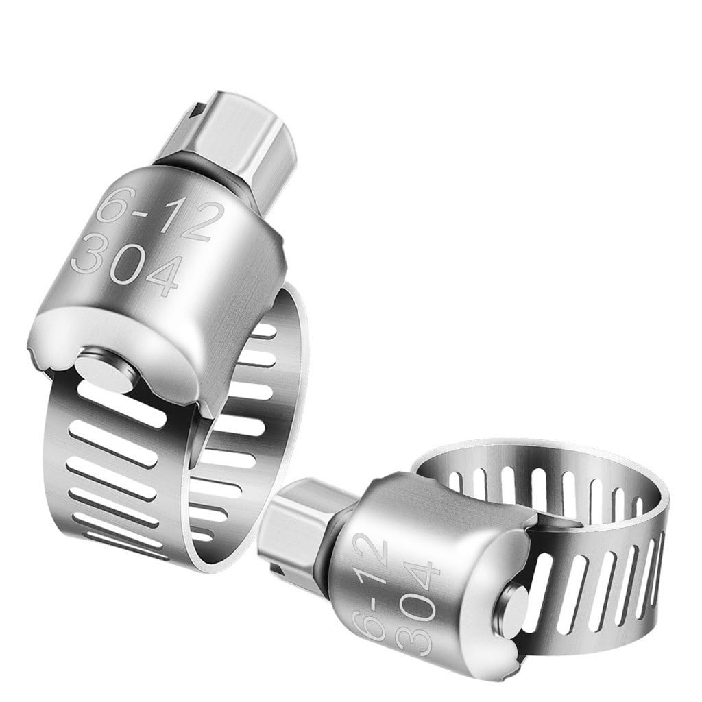 10 szt. Zaciski do węży ze stali nierdzewnej 6-12mm w całości ze stali Tri Clamp regulowany zacisk do rury węża, przekładnia ślimakowa sprężyna klipsy do rurek piwnych