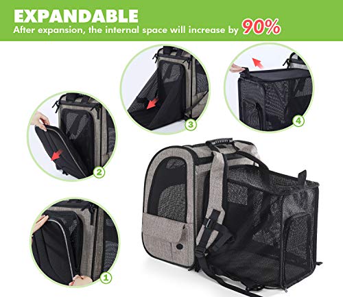 Pecute Pet Carrier Backpack, Dog Carrier Backpack, Expandable With Breathable Mesh For Small Dogs Cats Puppies, Pet Backpack Bag For Hiking Travel Camping Outdoor Hold Pets Up To 17 Lbs #TOP2