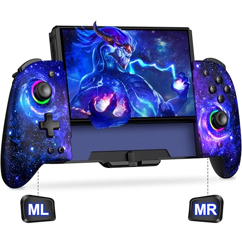 Elegamefy Handheld Switch Controller, Programmierbar Switch Game Controller für Nintendo Switch/OLED mit Joystick ohne Totzonen, Verbessertem Griff, Turbo