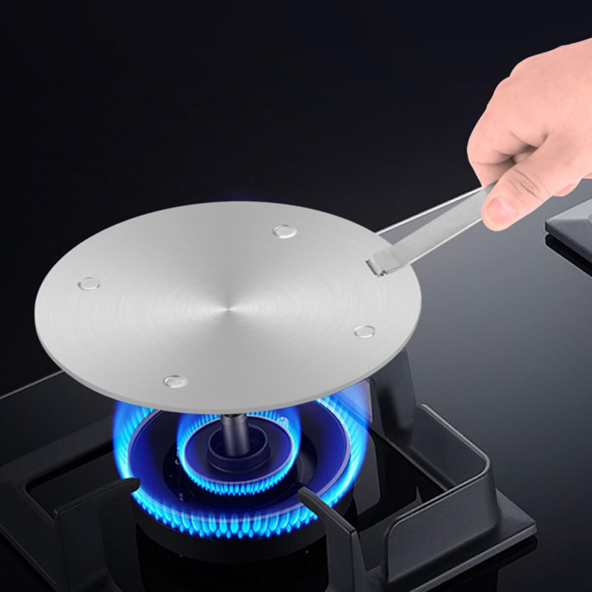 Placa Difusora de Calor para Cocina de Gas y Vitrocerámica Adaptador de Acero Inoxidable 160Mm X 34Mm Protector de Estufa para Ollas No Inducción Accesorio para Utensilios de