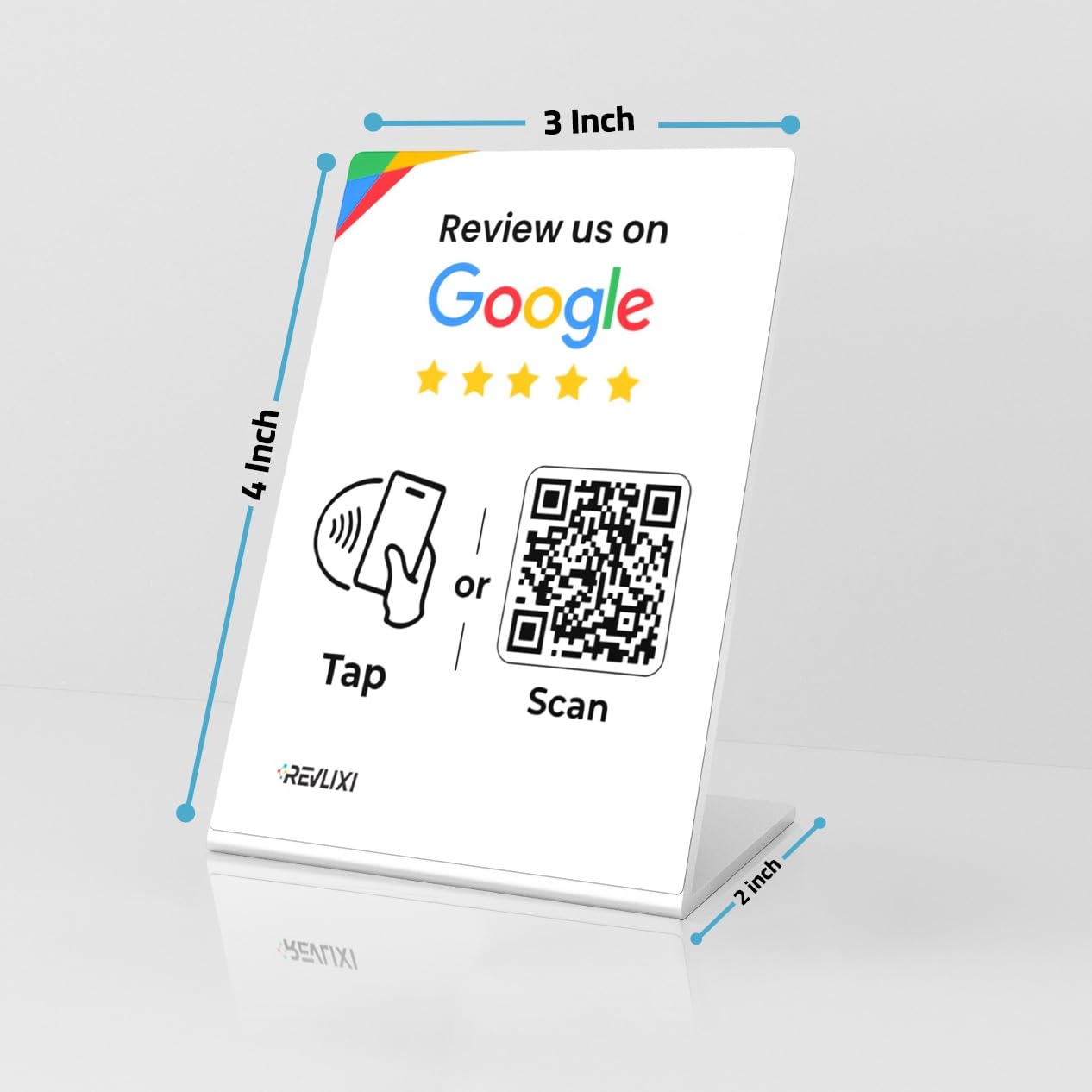 Google Review Stand (2 PCS) -Boost Google Reviews w/Reusable Google Review Tap Card Stand & QR Code Stand- No App No Subscription - Compatible with iPhone & Android - Grow with Google Reviews