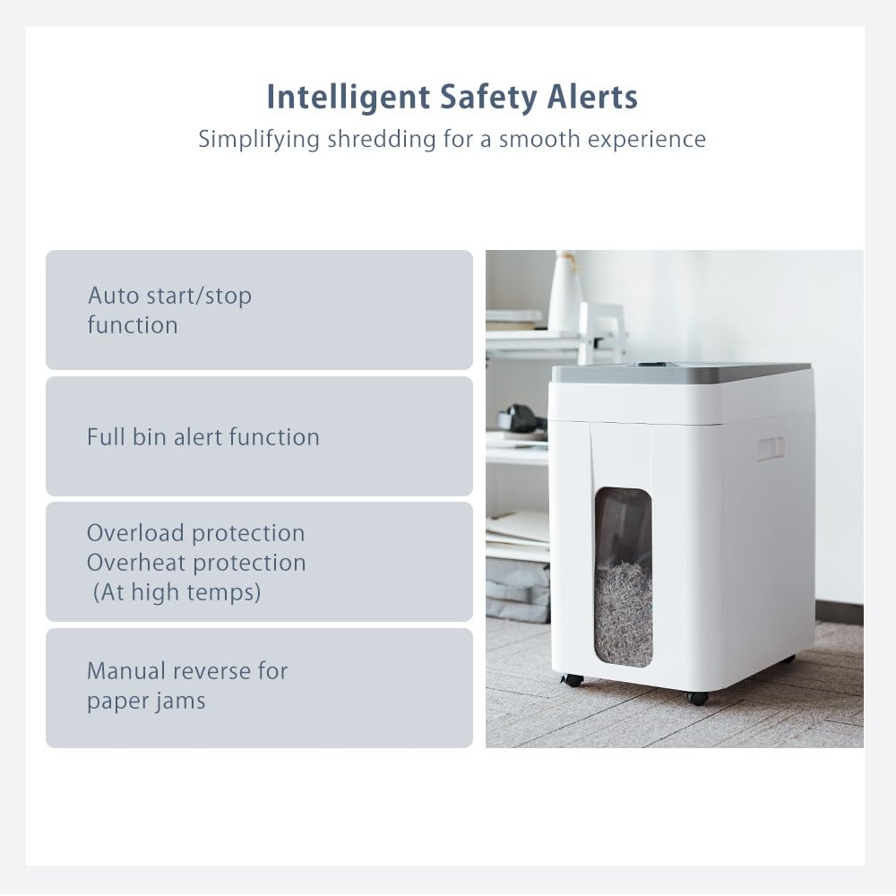 Distruggi Documenti Automatico Professionale: P5 Microframmenti 400 Fogli Cestino 50L Credito Carte Tritadocumenti Non-stop per Casa Ufficio Medico Scuola Cartelle Cliniche
