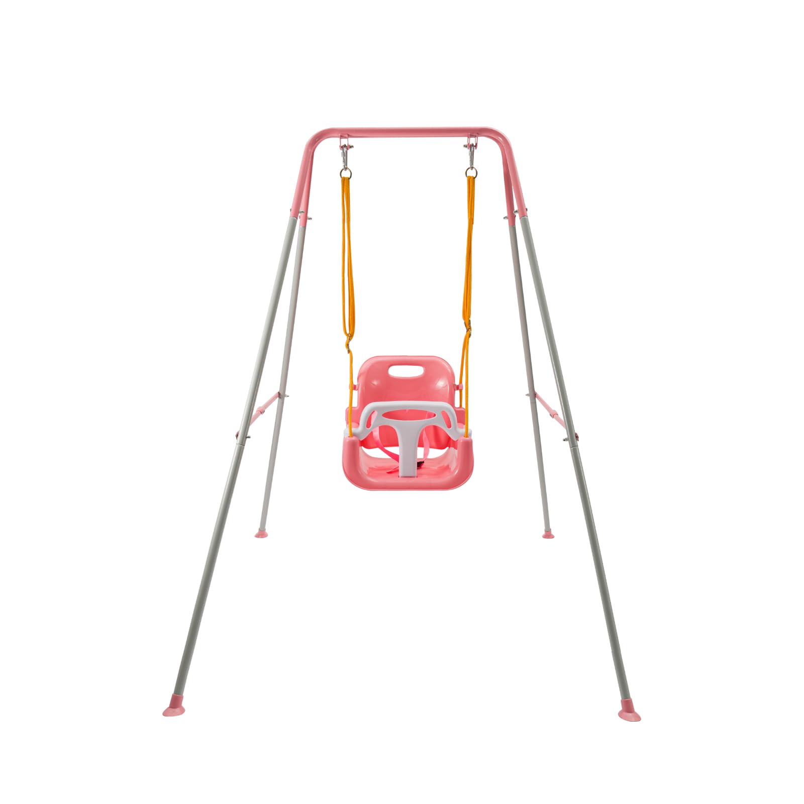 BLUE BAZAAR Toddler Swing Set with Safety Harness, 158 cm Heavy-Duty Folding Swing for Indoor & Outdoor Use (Pink)