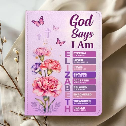 God Says I Am Birth Month Flower - Personalized Leather