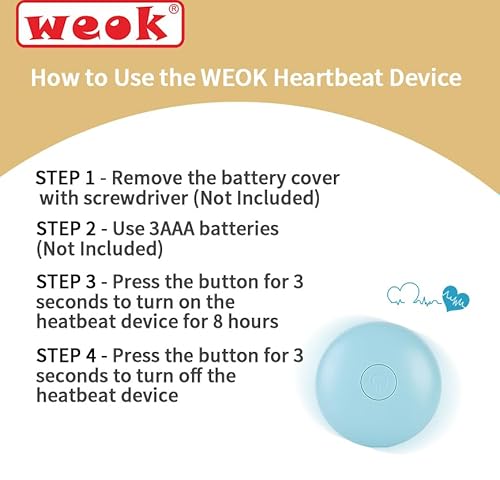 image for WEOK Heartbeat Puppy Toy - Comfort Cuddler Pillow, Dog Anxiety Relief 