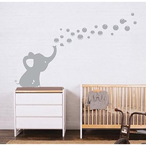 MAFENT Lovely Elephant Bubbles Wall Decal Cover