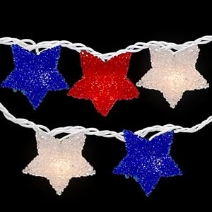 Patriotic Star String Light Set - 5.25' - White Wire - Red, White and Blue - 10ct Patriotic Star String Light Set 525 White Wire Red White and Blue 10ct