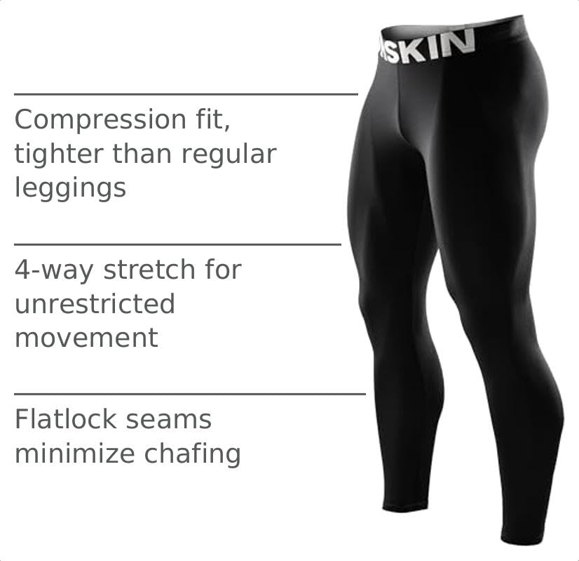 Image of DRSKIN Men's Compression Pants (5 /4 /3 Pack) Quick Dry Tights Leggings Sports Baselayer Running Gym Workout