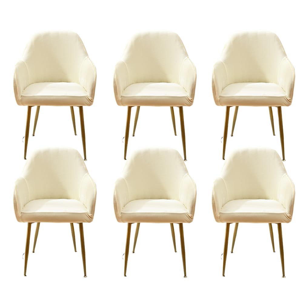 Housse de chaise pour Noël et grandes réceptions en velours beige doux avec accoudoirs