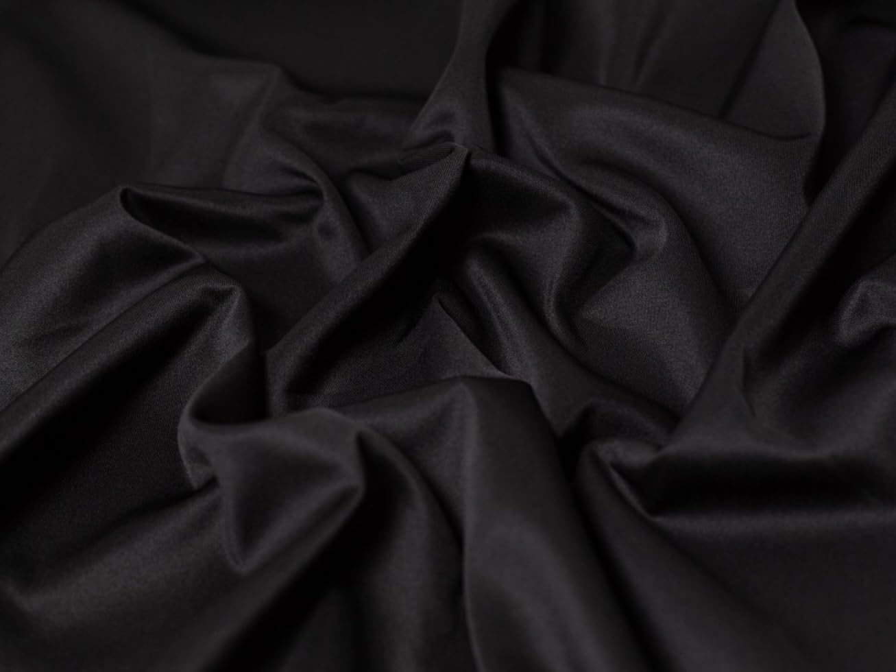 Minerva Core Range Scuba Stretch Knit Fabric Black - Medium Weight & Suitable for Dressmaking - Approx Width: 160cm / 64" - Sold per metre — image 1