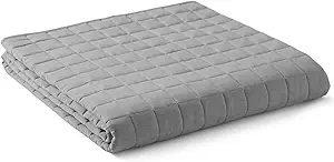 YnM Exclusive Cooling Weighted Blanket — Smallest Compartments Cooling Nylon/PE with Premium Glass Beads (Grey Quill, 88"x104" 25lbs) Suit for Two Persons of 110~190lbs, Use on Queen or King Bed