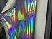 Holographic Laser Leather Fabric,Shiny Pu Leather Fabric for Bags,Wallets,Headwear Wristband Holographic Leather.Wide 54'' Sold by Half Yard (H Silver)