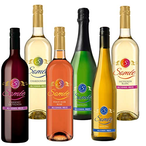 Somée Alkoholfreier Wein Paket - Rotwein, Weißwein, Roséwein alkoholfrei - z.B. Chardonnay, Cabernet Sauvignon, Riesling etc. (6x0,75l) Cover