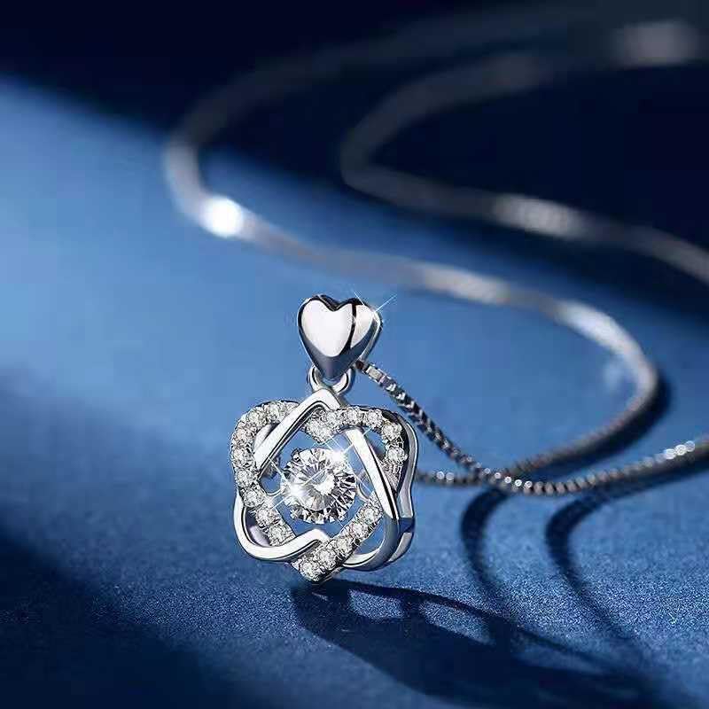 Sterling Silver Heart Pendant Necklace with Sparkling Cubic Zirconia – Infinity Love Knot Design, Gift for Women - Image 2