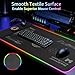 Large Gaming Mouse Pad with Magnetic Wireless Charger 15W Fast Charging, RGB Light LED Mousepad Desk Mat, Smooth Surface, Anti-Slip Rubber Base, Keyboard Pad for Gaming, MacBook, PC, Laptop - Black