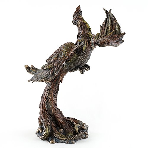 Estatua de Fénix mítico en bronce fundido frío 12.25 pulg miniatura 2