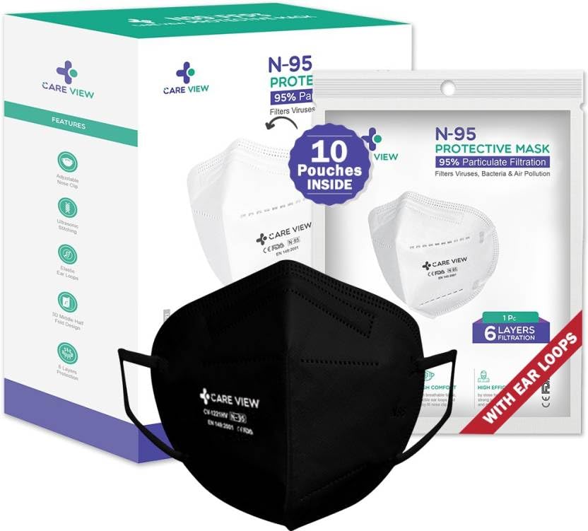 Careview N95 N-95 Model No. CV1221 Ear Loop Strap Cotton Reusable Anti Pollution Face Mask with 2 Melt Blown Layers (Black, Without Valve, Pack of 10) for Unisex (B08GQ4VGRH) Amazon Price History, Amazon Price Tracker