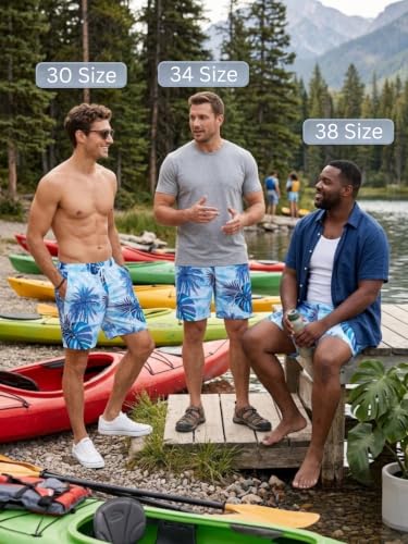 Image of Leriya Fashion Men's Rayon Printed Shorts | Elastic Waist Printed Summer Outfit | Relaxed Fit Casual Short's with Pockets | Lightweight Beach & Lounge Wear | Gym Boxer Shorts for Men