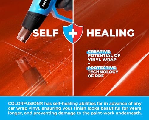Image of ColorFusion PPF by VViViD, Gloss Evil Red Dry Apply PPF Vinyl Car Wrap Roll 20ft x 5ft