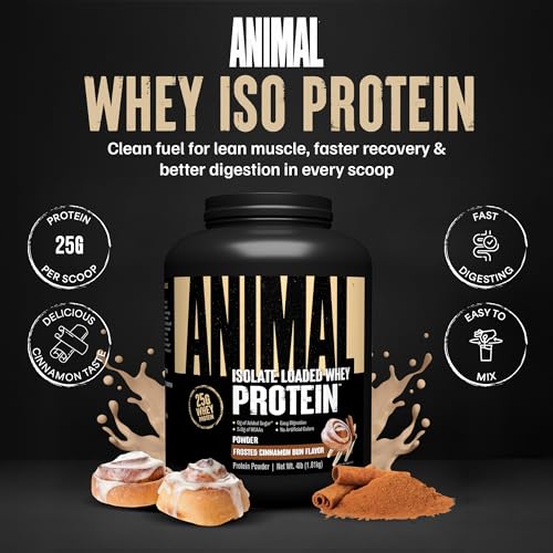 Image of Animal Whey Isolate Protein Powder, 25G High Protein | Cinnamon Bun 4LB