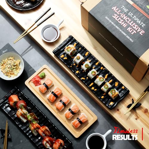 Mothers-Day-Gifts-Sushi-Making-Kit-42Pcs-Sushi-Maker-Kit-with-Bazooka-Roller-Rice-Cooker-Onigiri-Nigiri-Musubi-Mold-Rice-Ball-Mold-Bamboo-Rolling-Mat-Knife-Guide-Book-More