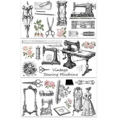 GLOBLELAND Vintage Sewing Machine Décor Transfers Cover