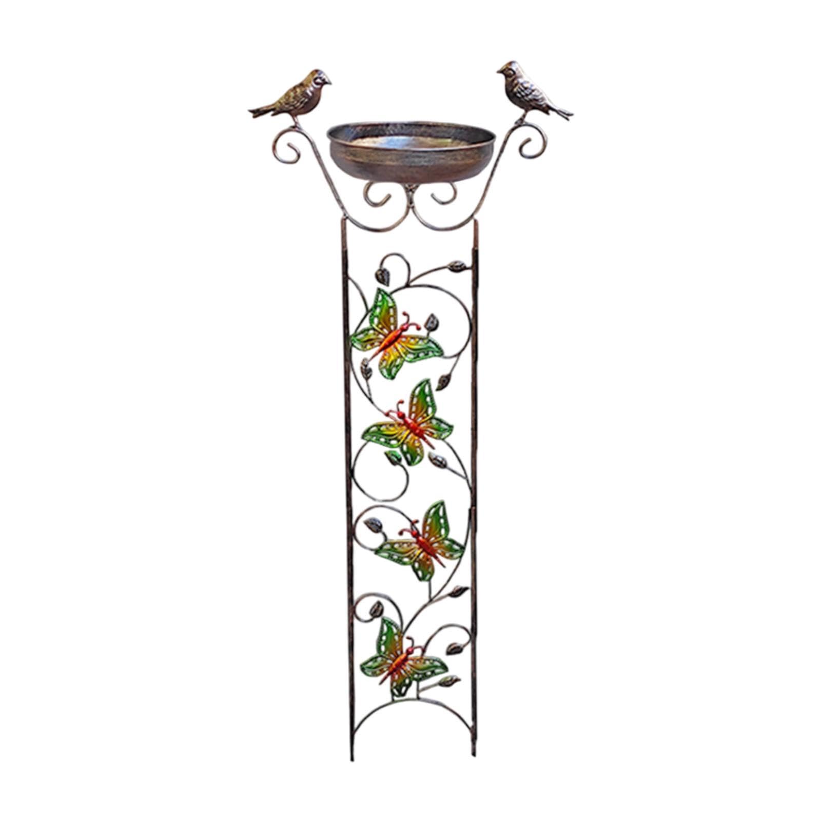 Treillis pour bain d'oiseaux décoratif avec bol robuste pour plantes grimpantes de jardin