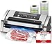 Bonsenkitchen Machine Sous Vide Alimentaire, Puissante et Silencieuse, pour un Fonctionnement Continu, Conception avec Poignée Verrouillée, Cutter Intégré, 2 Rouleaux de Sacs Inclus, Argent