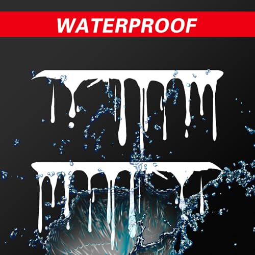 Image of ijuicy 2 PCS Flowing Blood Bloody Horror Funny Decal for Car, Halloween Horror Sticker Car Accessories, Halloween Car Decorations Accessories, Fit for Most Cars (White)