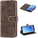 Produktbild Mulbess Handyhülle für Samsung Galaxy S9 Hülle Leder, Samsung Galaxy S9 Handy Hüllen, Vintage Flip Handytasche Schutzhülle für Samsung Galaxy S9 Case, Kaffee Braun