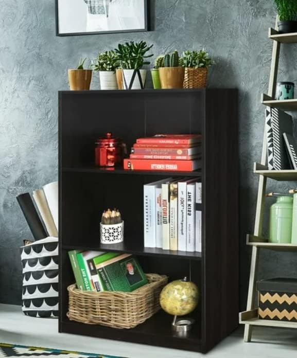 Bookshelf Library3 Tier Bookcase Storage Shelves, Espresso Home & Kitchen