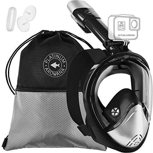 Full Face Snorkel Mask for Woman and Men Panoramic View and Curved Face