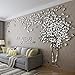 Árbol 3D Pegatinas de Pared, DIY Árbol Calcomanías Murales Adhesivo Pegatinas Decoración Hogareña Artes de Salón, Dormitorio, Habitación para Niños, Pared de TV(M-250*130cm,Plata Derecha)